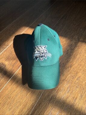 Ohio Bobcats Green Baseball Cap with Embroidered Bobcat Logo - Adjustable